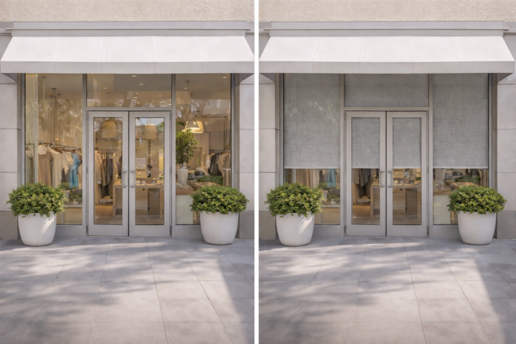 commercial storefront window shades installation retail business miami south florida commercial storefront window shades installation retail business miami south florida