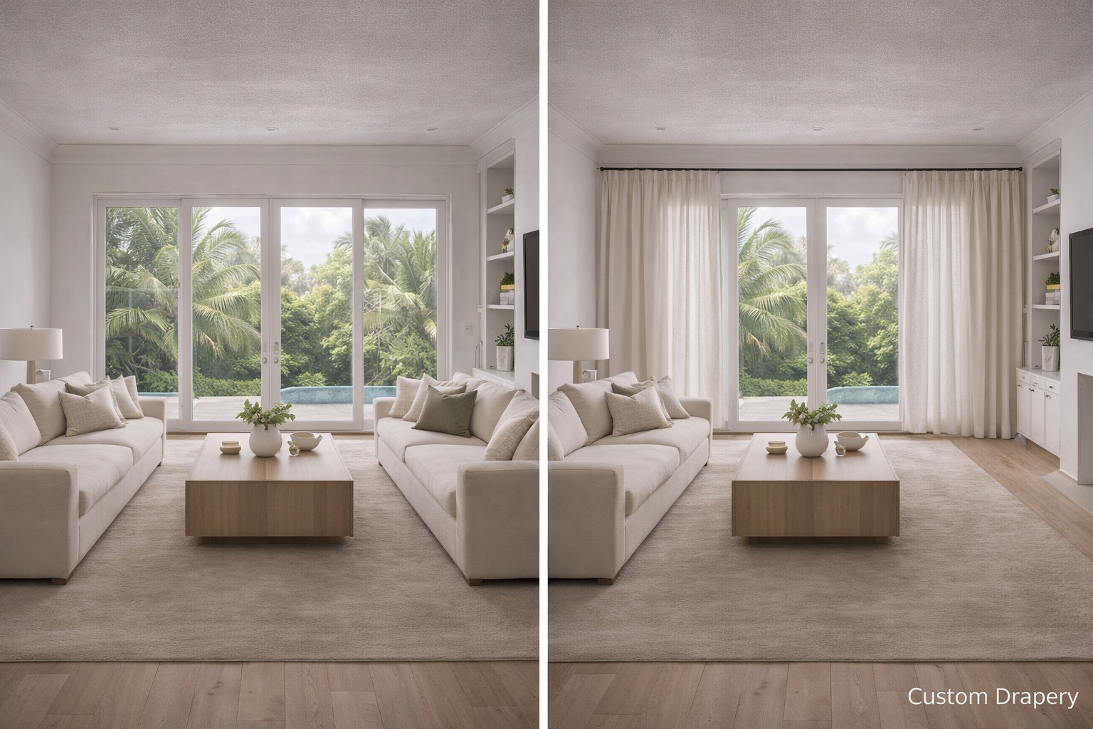 custom drapery installation in miami dade kendall florida dadeland mall west kendall south miami