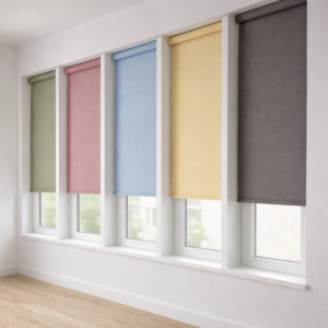 Custom roller shades fabric colors selection window treatments Miami South Florida