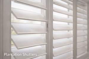 Plantation shutter louvre detail custom shutters Coral Gables Pinecrest South Florida