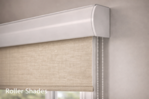 Roller shade hardware mounting detail professional installation South Florida Miami